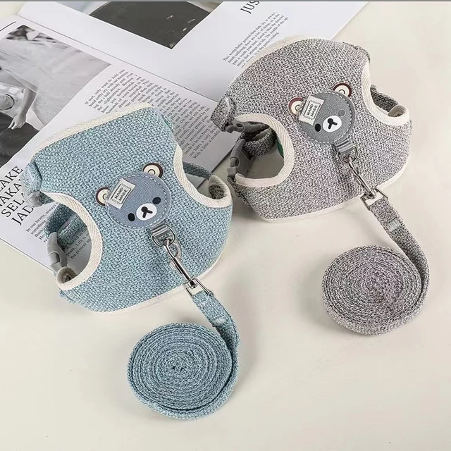 Dog leash Winnie the Pooh harness leash cat walking dog small dog Teddy vest style harness pet supplies 4