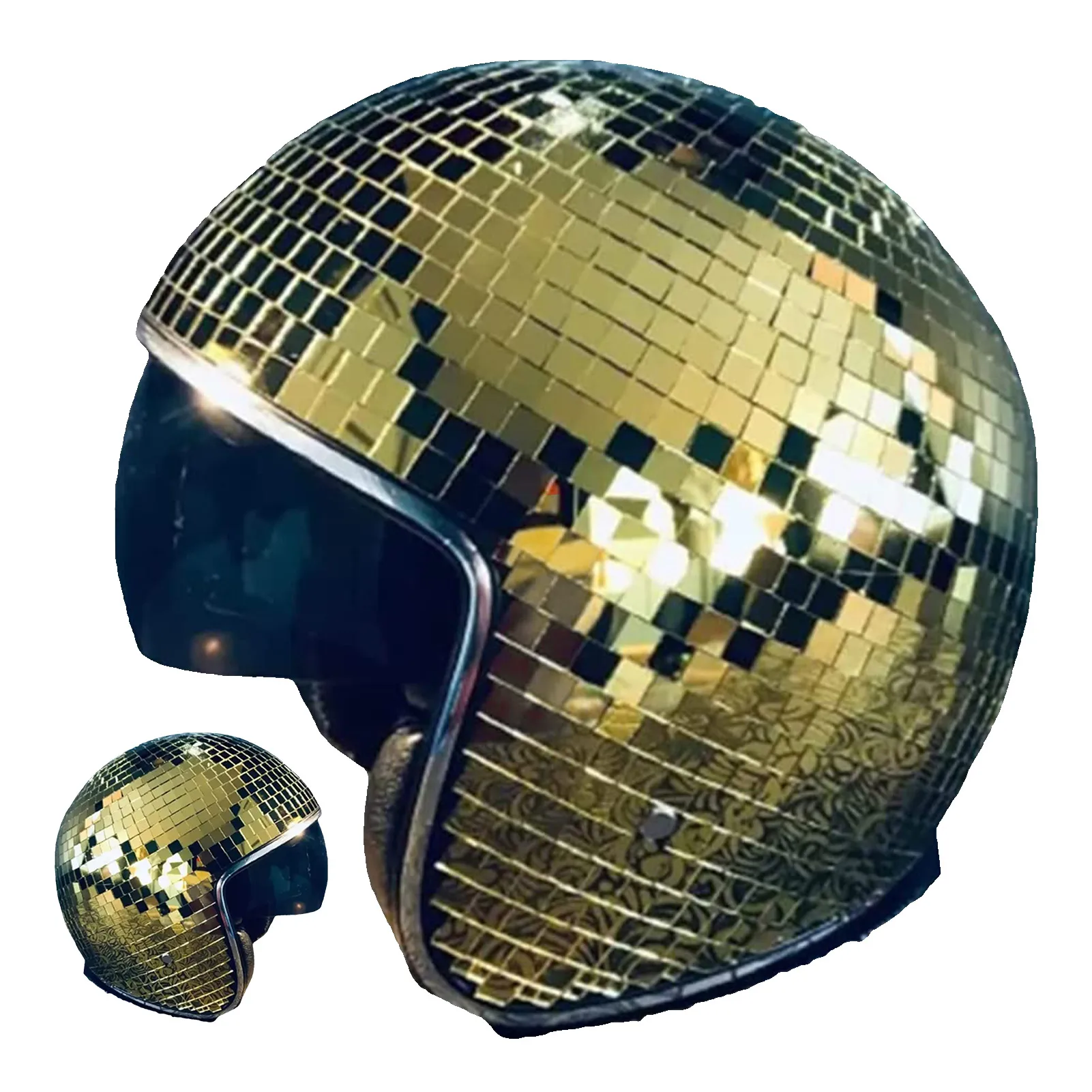 Disco Ball Helmets Disco Decor Helmets With Retractable Visor Classic Disco  Mirror Glitter Ball Helmets For Men & Women