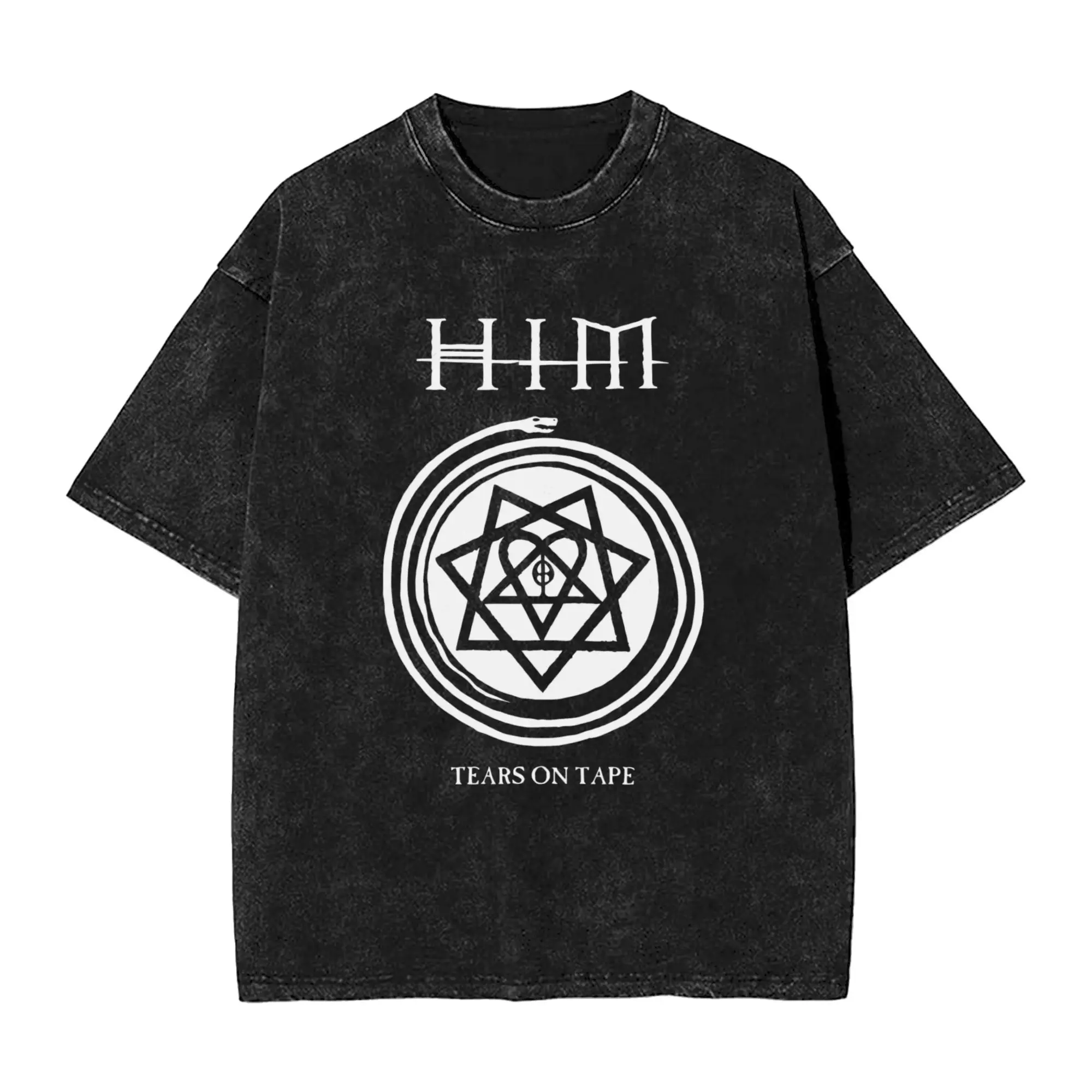 Heartagram Him Band Pink Washed T Shirt Man Classic Casual T