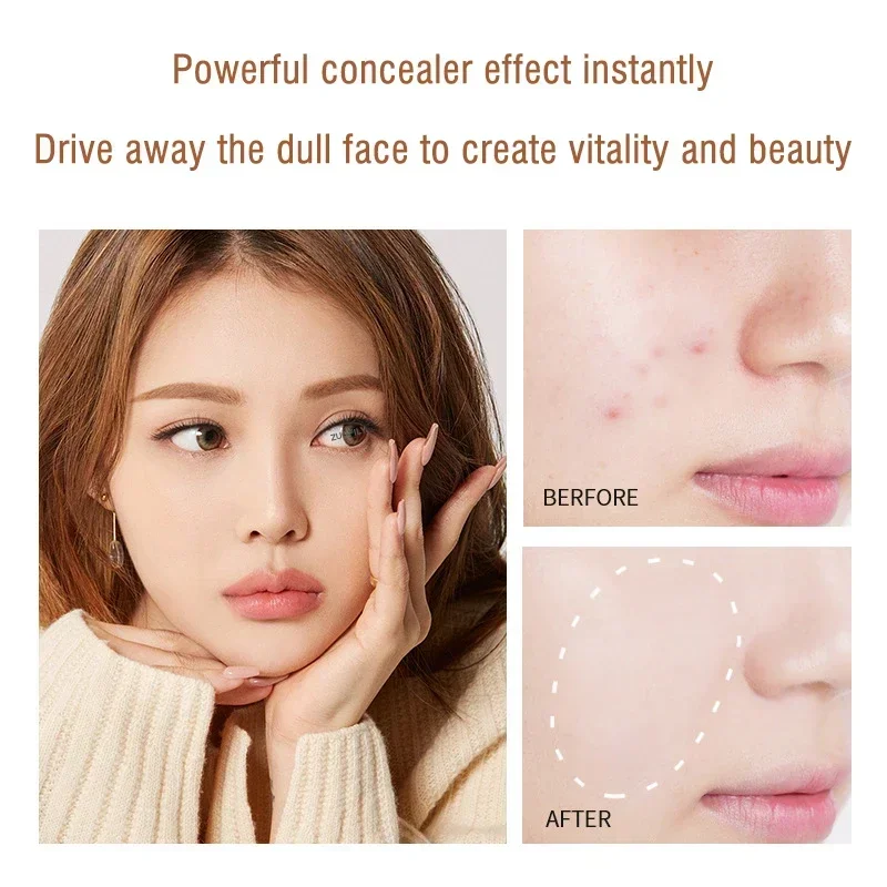 Liquid Concealer 3 Colors Liquid Concealer High Covering Moisturizing Oil Control Foundation Invisible Pores Dark Circles Freckle Face Makeup