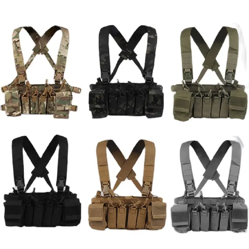 

Outdoor Tactical Military Hunting CS Training Lightweight Portable D3CRX Tactical Vest With Quad 9MM Function Bag Chest Hanging
