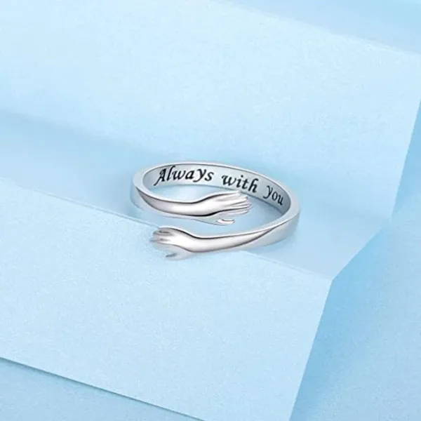 Wedding rings finger rings womens ring jewelry rings ring jewelry couple rings hands hug adjustable engraved letter rings for women wedding engagement couple ring anniversary mother day gift designer jewelry