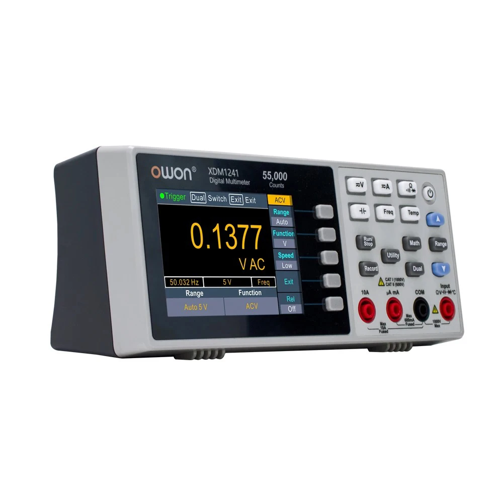 OWON XDM1241 디지털 멀티미터, 4 1/2 True RMS 휴대용 벤치 내장 배터리 멀티메트로 테스터 미터, DC AC 전류 전압계