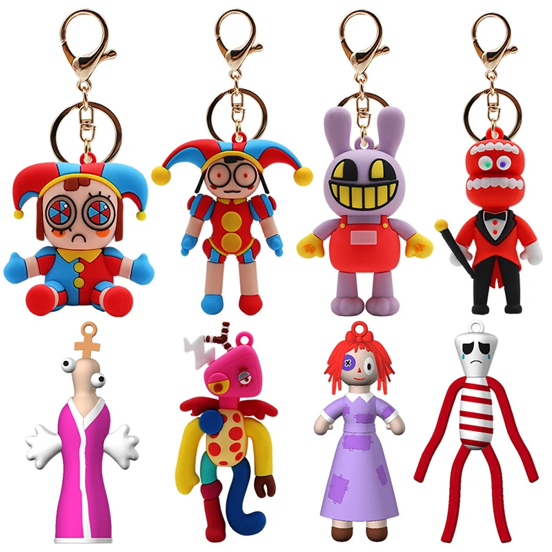 

New The Amazing Digital Circus Keychains for Women Bag Pendant Jewelry Trinket Girl's Car Key Ring Key Chain Christmas Gifts