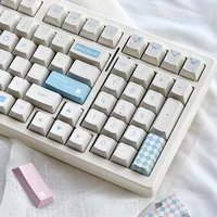 KAOMOJI Milk White Keycap Original Design Cherry Profile DYE Sub ISO Enter 140 Keys/Sets For 99% Standard Mechanical Keyboard - Image 6