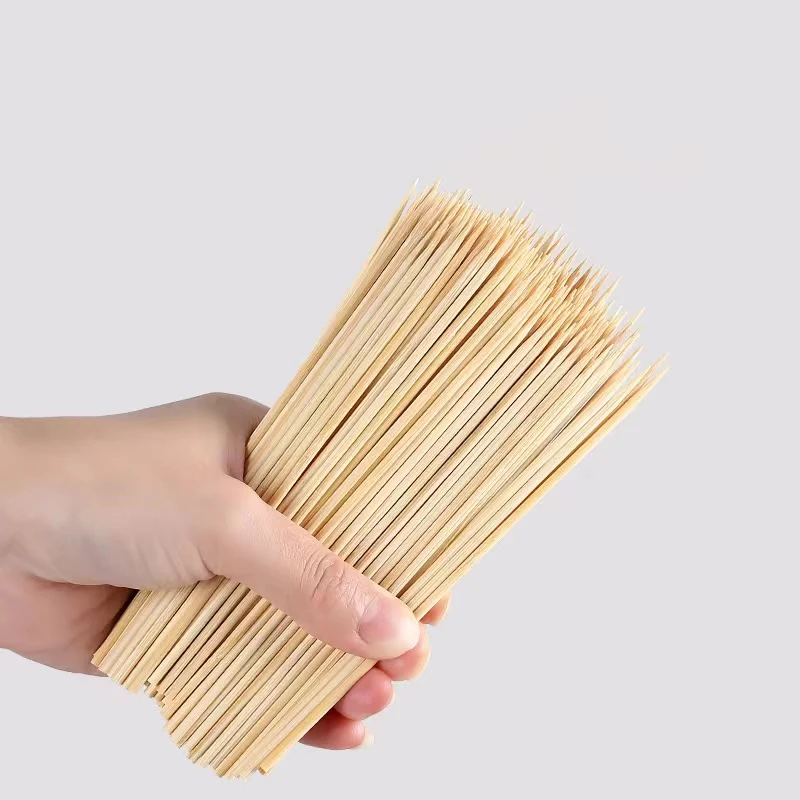 Barbecue Skewers 100pcs Bamboo Skewer Sticks Disposable Barbecue Fruit Sticks BBQ Tools