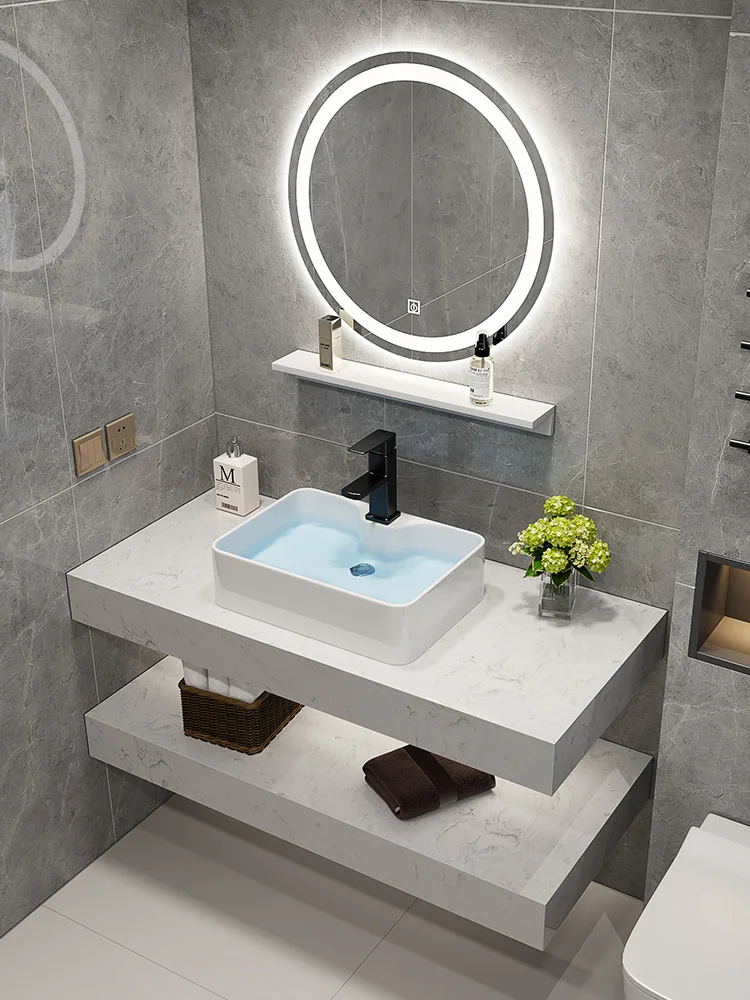 Floating Sintered Stone Vanity with Basin 2