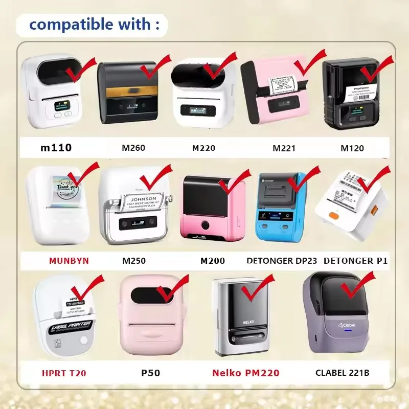 1롤 화이트 라벨 스티커 감열지 (먼빈 넬코 PM220, M110, M220, M200, E210, P50, PM220, 디통 P1, WP9520 메이커용)