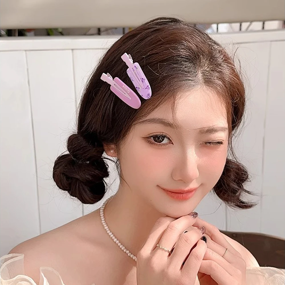 다양한 색상의 컬러풀한 헤어 클립 12개, 옆머리용 덕빌 클립, 부러진 머리카락을 위한 덕빌 클립, 달콤한 소녀들을 위한 심플한 헤어 클립