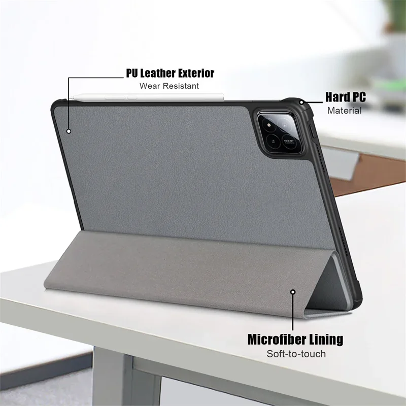 Elegant Trifold Magnetic PU Leather Stand Cover
