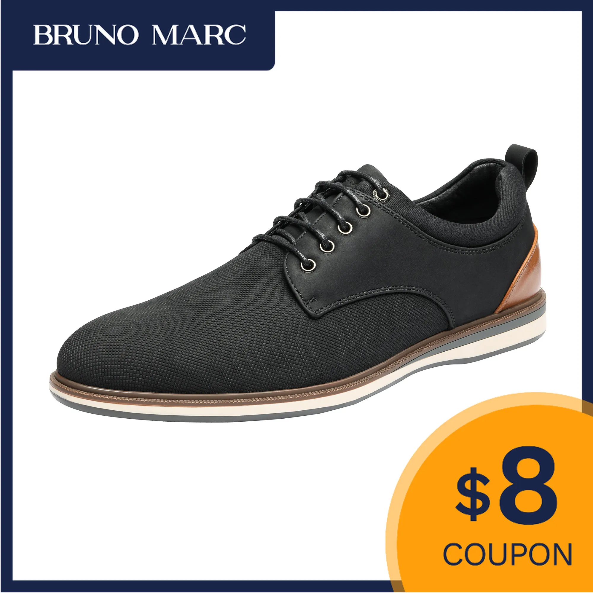  Bruno Marc Zapatillas de vestir Oxford para hombre, zapatos de  vestir de cuero casuales, 2/Marrón : Ropa, Zapatos y Joyería