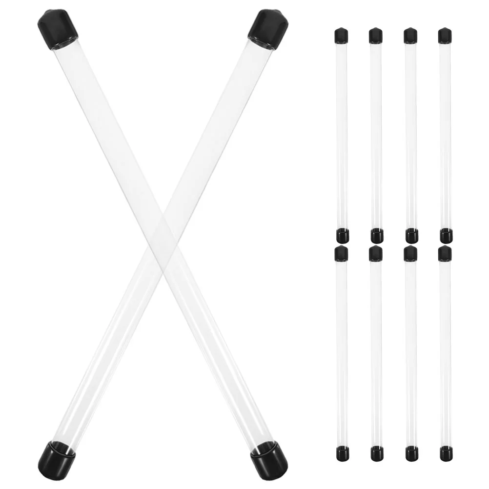 10 Pcs Rigid Tubing with Lid Bottle Container Plastic Round Tubes Long Storage Transparent