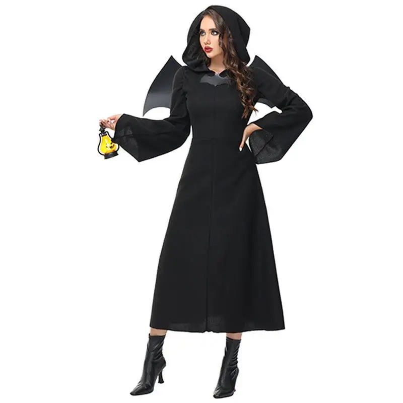 

New Halloween Demon Witch cosplay Wizard Show Costume with wings
