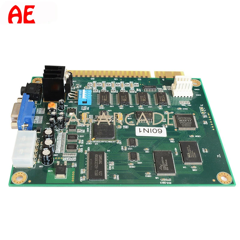60 In 1 Jamma 아케이드 보드 CGA VGA 수직 출력 레트로 클래식 수평 내구성 멀티 케이드 PCB 마더 보드 아케이드 게임