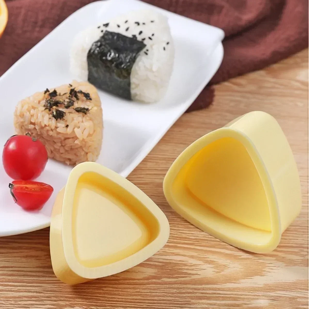 sushi mold 2PCS DIY Sushi Mold Onigiri Rice Ball Food Press Triangular Sushi Maker Mold Japanese Home Kitchen Bento Accessories Tools