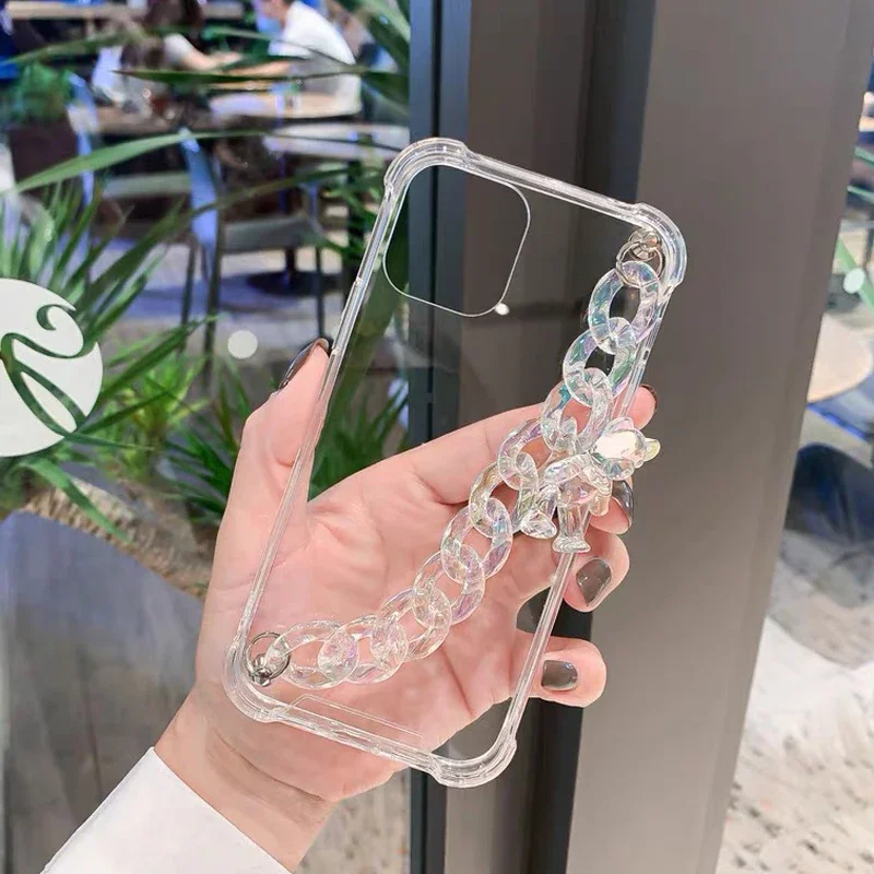 Custodia Per Bracciale A Catena Da Polso Laser Orso Per Samsung Galaxy S24 S23 S22 S21 S20 Fe Ultra S10 S10E S8 S9 Plus Nota 20 9 10 Plus Cover