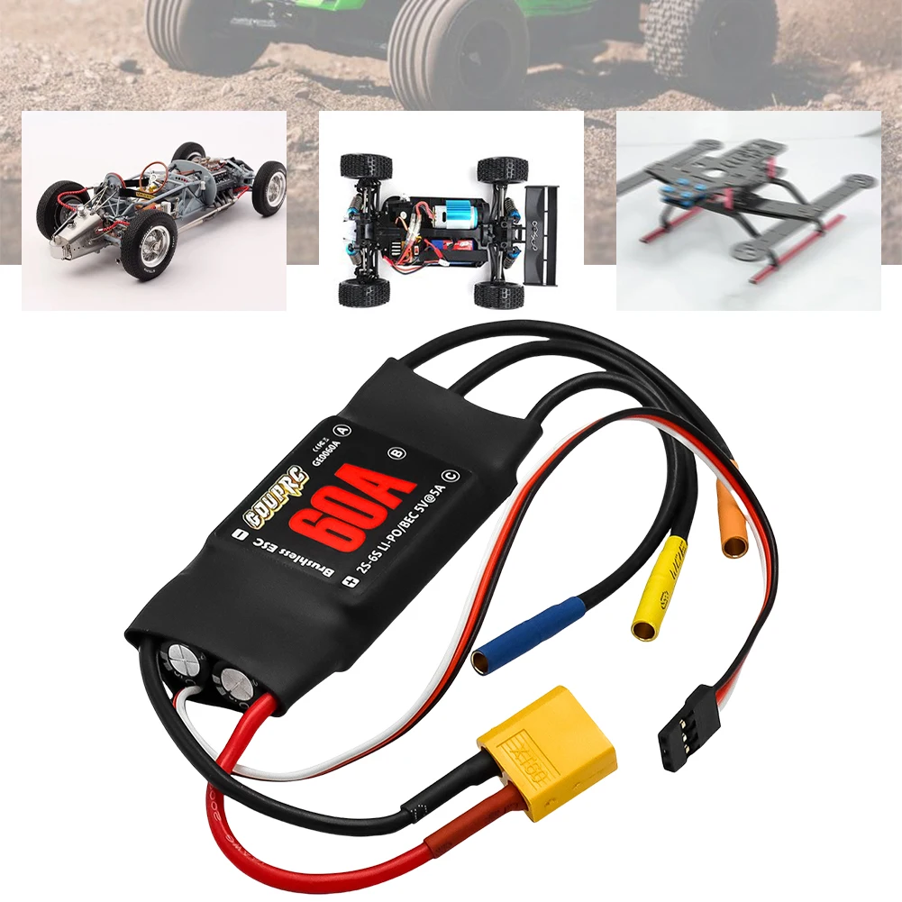 ESC Brushless 60A 2-6S avec BEC 5V/7A XT60 pour Drone RC