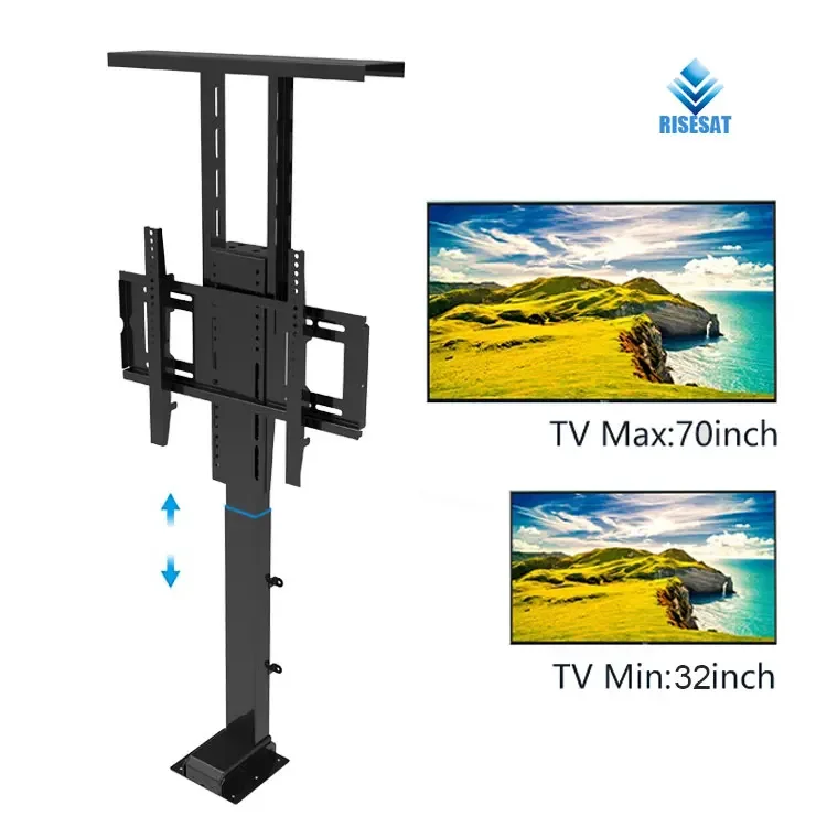 Height Adjustable Big size full motion tv wall mount cabinet lifts electric stand up bed for 32~70 TV RS-TV4S