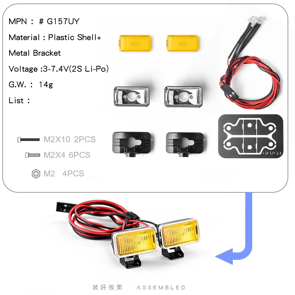 INJORA Luci LED Quadrate Per Auto RC: Alluminio, Super Luminose, Bianche, Per SCX10 TRX4 1/10 1/8