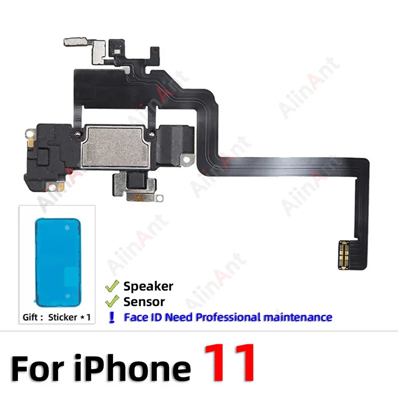High-Quality Phone Top Proximity Sensor and Earpiece Speaker Flex Cable with Sticker, 100% OEM