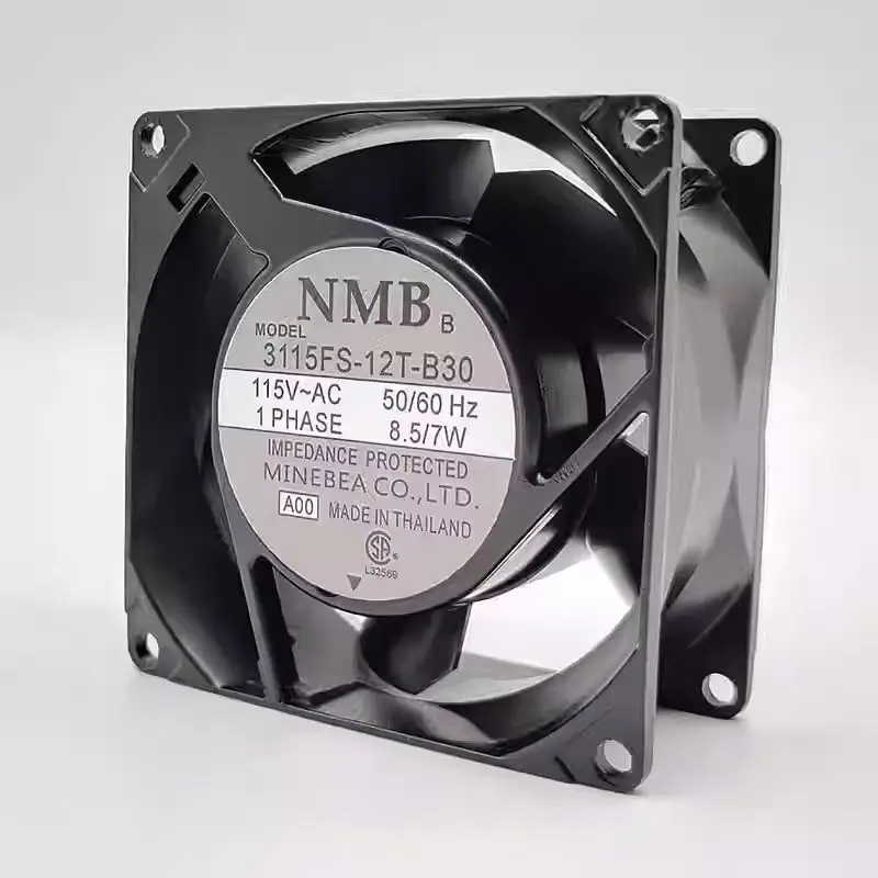 NMB 3115FS-12T-B30 8cm 8038 AC 115V 8.5W/7W 산업용 냉각 서버, 전자제품 및 기계용 80mm 팬
