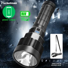 

New XHP50 LED Flashlight Built-in Battery Torch USB Light Charging 5 Modes Flashlight with Power Display