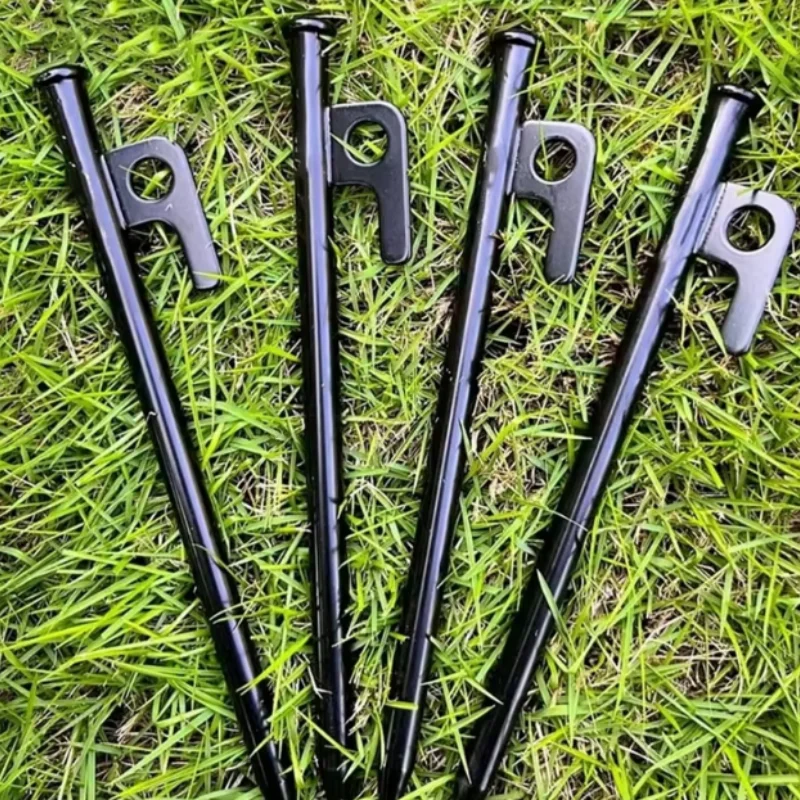 4Pcs 8 Inch Outdoor Tent Nail Tent Pegs Heavy Duty Steel Stakes for Camping Canopy Awning Camping Ground