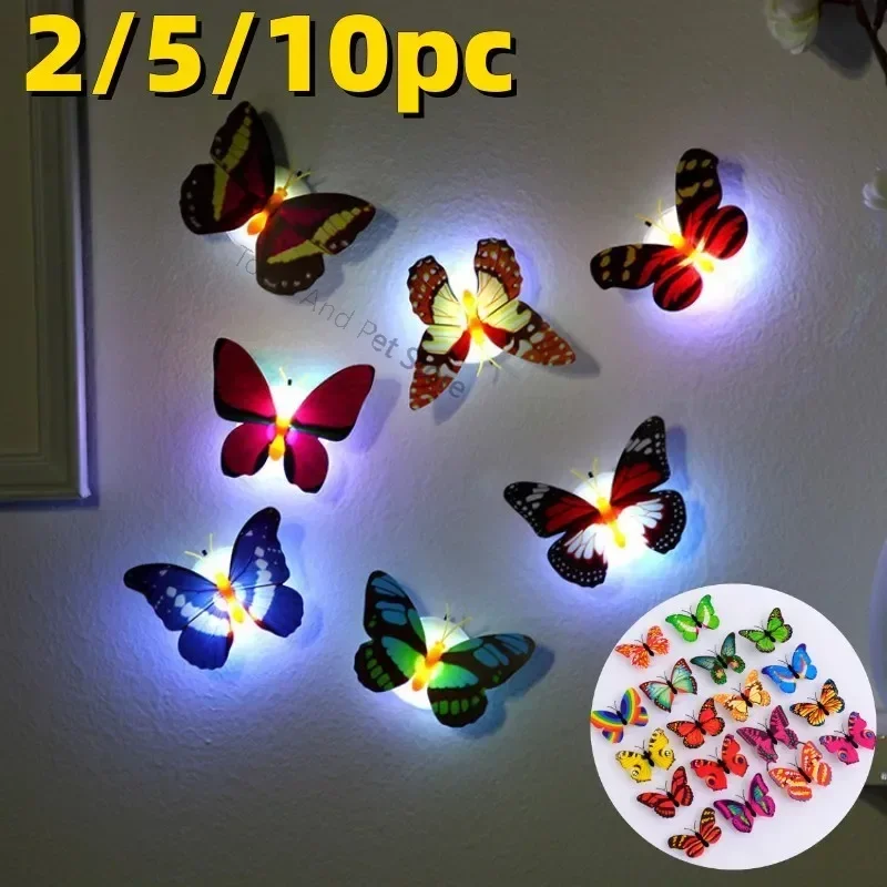 

Colorful LED Nigh Lights Butterfly Shape Wall Paste Home Decor For Kids Room Bedroom Durable Energy-Saving Decorative Lamp