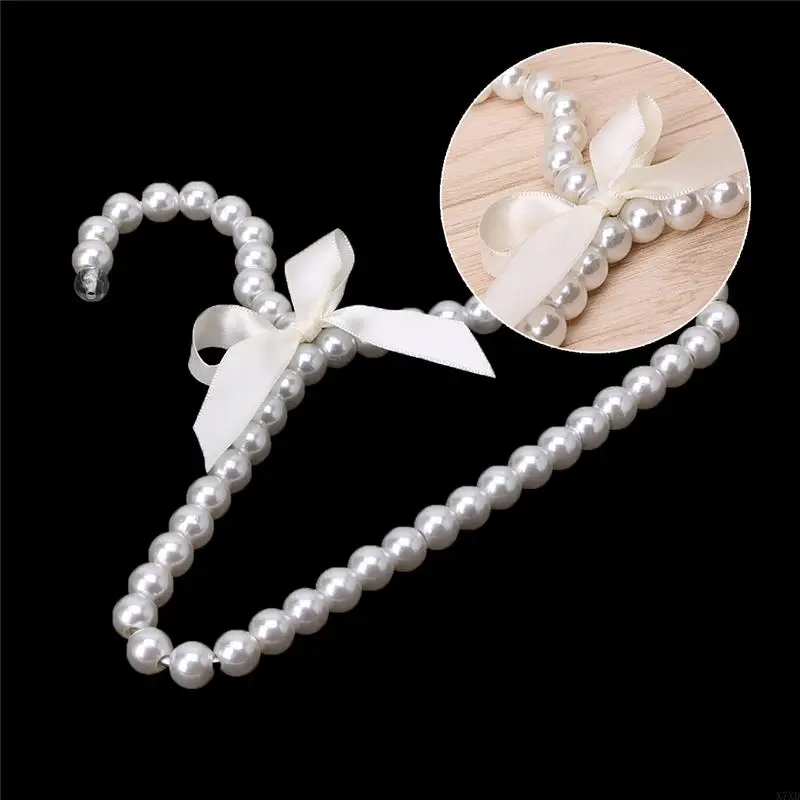 Fashion Plastic Pearl Bow Clothes Clothing Hanger For Kids Children Pet Dog for 3