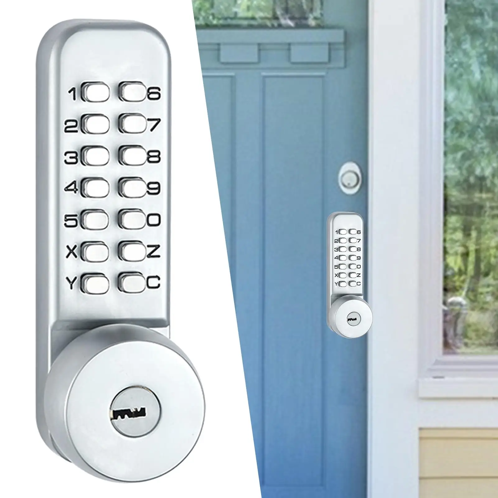 

Mechanical Door Lock Latch Door Lock with Handle Entry Door Lock Digital Code Combination Door Lock for Studio Bedroom Outdoor