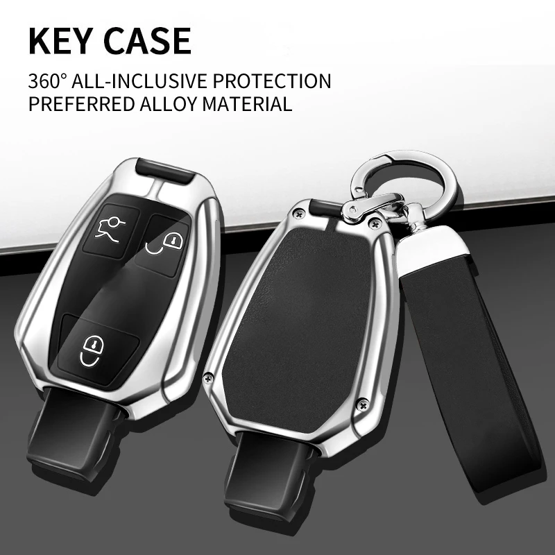 Premium Leather Car Key Case Cover - Elegant Shell Design