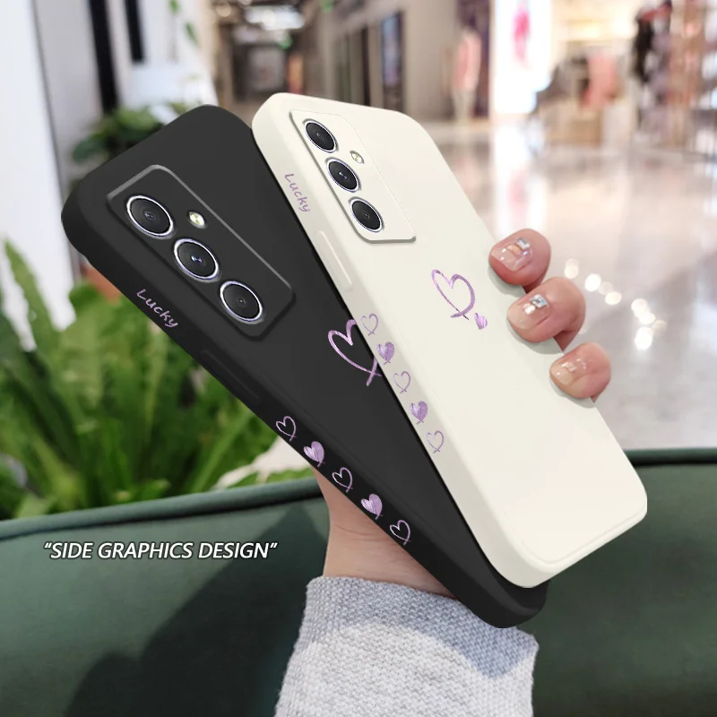 Purple Heart Case For Samsung A54 A34 A24 A14 A15 A25 A35 A55 A04 A04S A04E A73 A53 A33 A23 A13 A03 A72 A52 A52S A32 A22 4G 5G 3