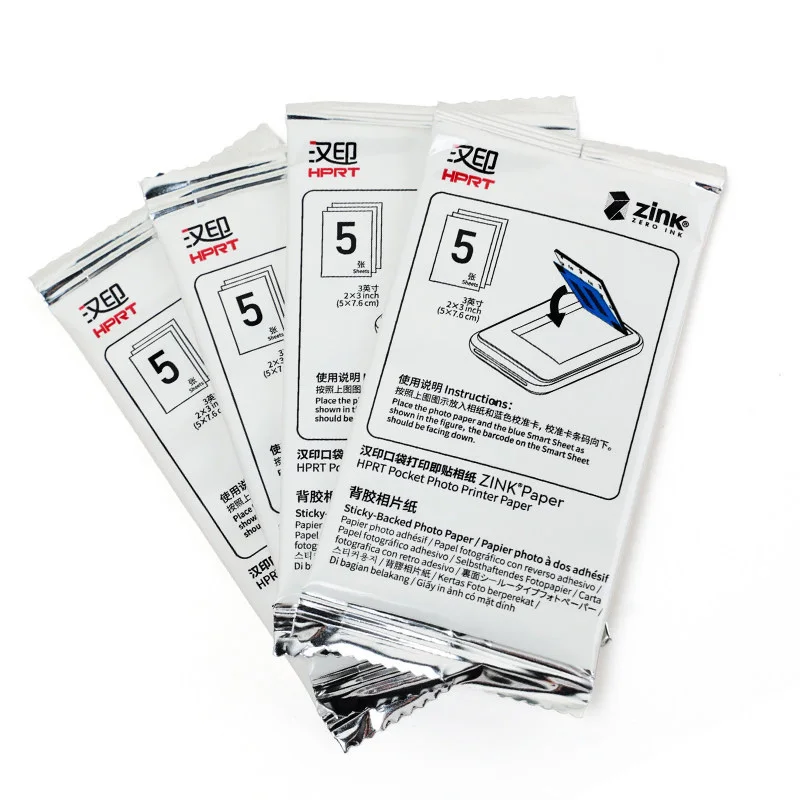 HPRT Z1/Z2/MT53 ZINK 포토 용지 2x3 인치 스티커 필름 제로 잉크 휴대용 프린터 리필 20/40/100매