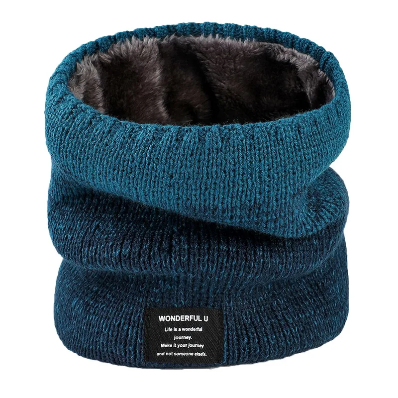 Inverno Donna Uomo Foulard lavorato a maglia con gradiente Maschera da sci Sciarpa di lana antivento femminile calda e spessa in peluche unisex_voghion.com