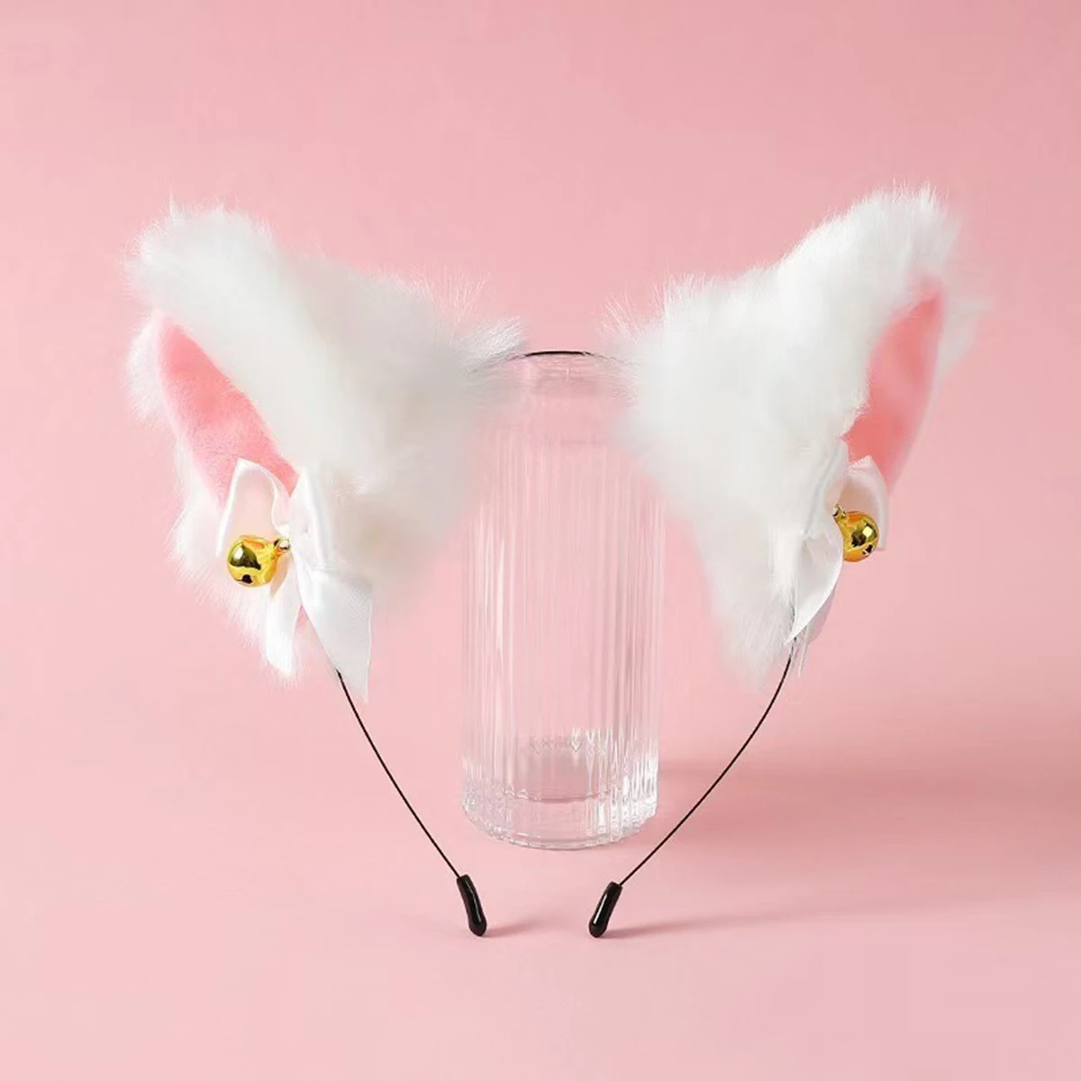 1pc Sexy Cat Ears Bell Headband Plush Cute Headdress Hairband for Women Girl Cosplay Masquerade Party Halloween Hair Accessories