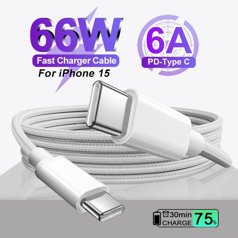 

Оригинальный PD 60 Вт USB C кабель для быстрой зарядки для Apple iPhone 15 Pro Max 15 Pro 15 Puls