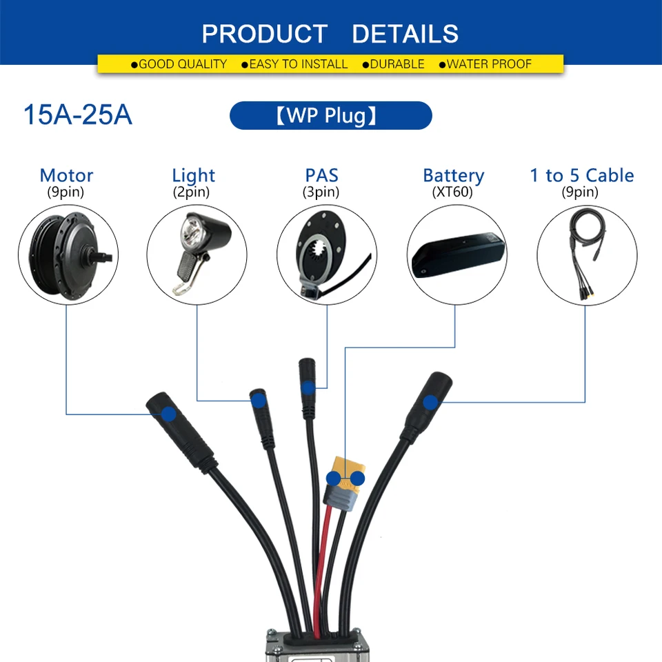 電動自転車用防水ブラシレスコントローラー,電動自転車変換キット