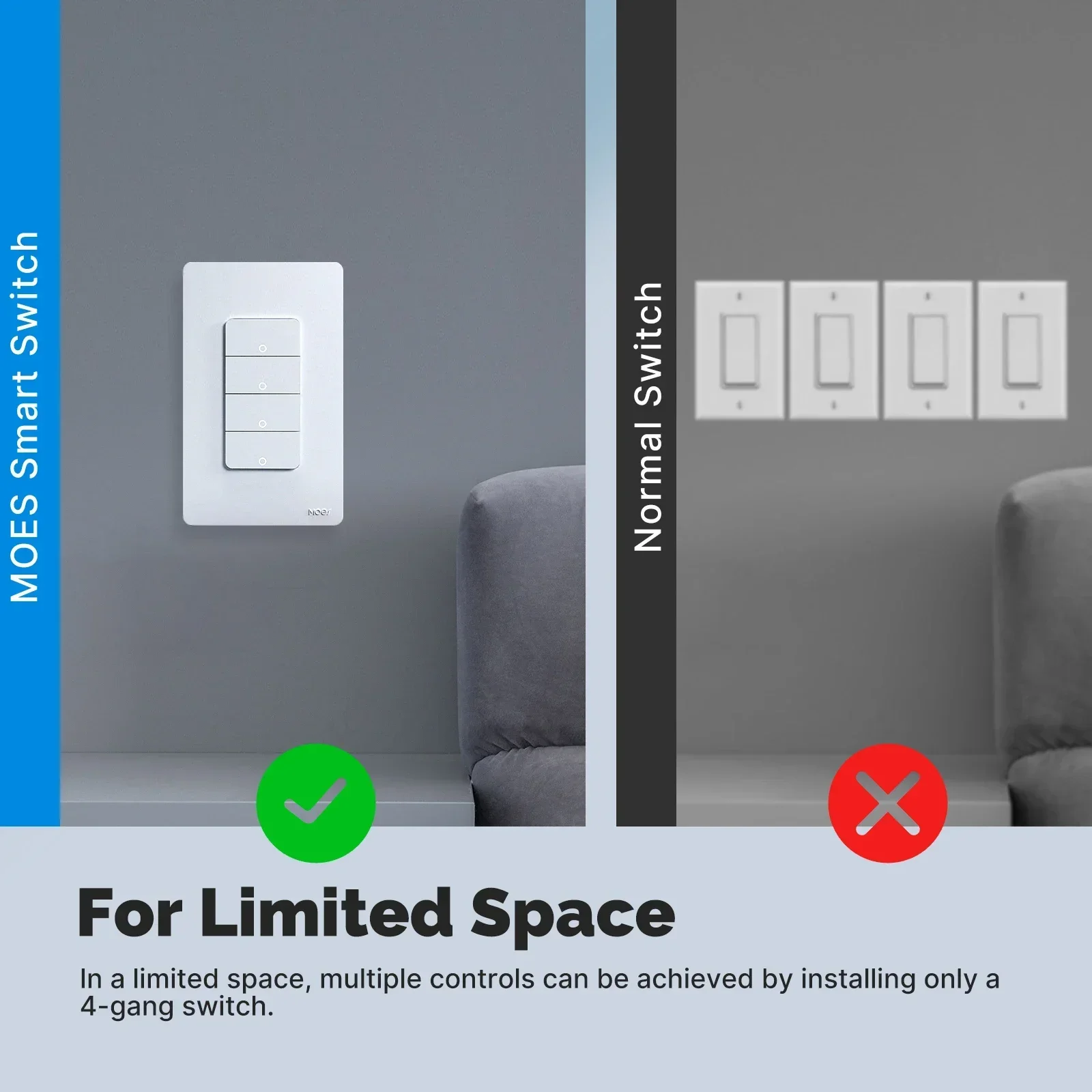 MOES WiFi Smart Light Switch with App Control and Neutral Wire