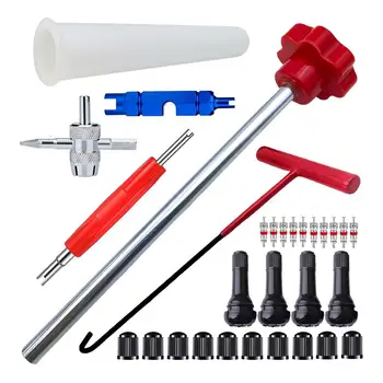 Kit d’outils pour tige de Valve, outil d’installation de pneus en métal, extracteur de pneus de roue de voiture, crochet en T de remplacement, accessoires de moto, 13/23/30 pièces