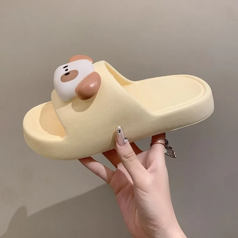 Cute Slippers Girls Summer New Indoor Home Step on Shit Sense Bathroom Thick Bottom Non-slip Outside To Wear Slippers