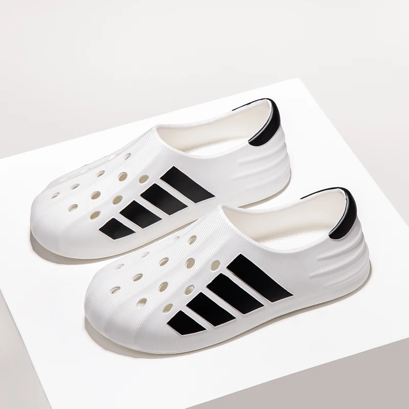Summer Slippers Anti Slip Sandals Couples Casual Breathable Fashion Hole Shoes Summer Non Slip Breathable Slippers Thick Bottom Versatile Beach Trend Outdoor