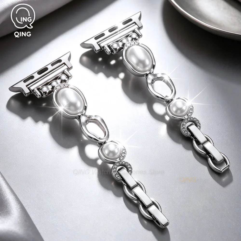 Elegant Stainless Steel Bead Chain Bracelet Watch Band