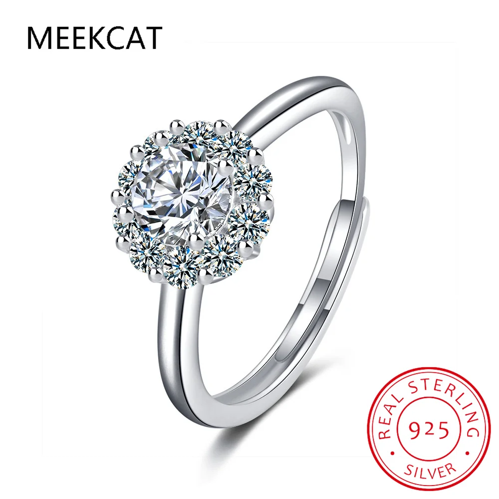 

925 Sterling Silver Classic Sparkling Simple CZ Finger Ring Platinum Plated Wedding Jewelry For Women Anniversary Gift RHR1121
