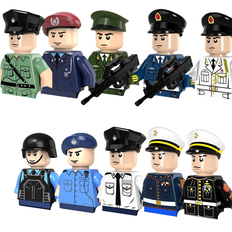 

Mini City Police Series Marine Corps Flying Tigers Navy Air Forces Military Army Soldiers Figures Modern SWAT Building Blocks