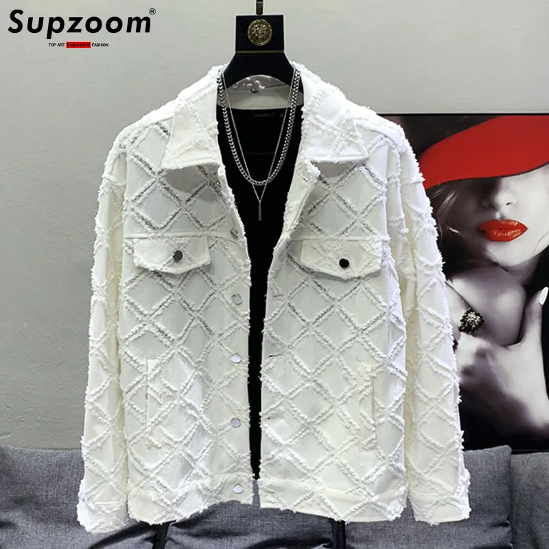 Supzoom 2022 New Arrival Top Fashion Men Casual Denim Jeans Single Breasted Cotton Solid Turn-down Collar Short Bomber Jacket new arrival summer women harem pants all matched casual cotton denim pants elastic waist yellow white jeans fashion