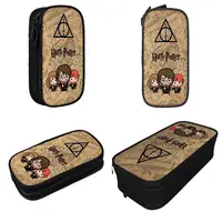 Harrys Potters Magic School Pencil Cases Pen Holder Bags for Student Big Capacity Students School Zipper Pencilcases 2
