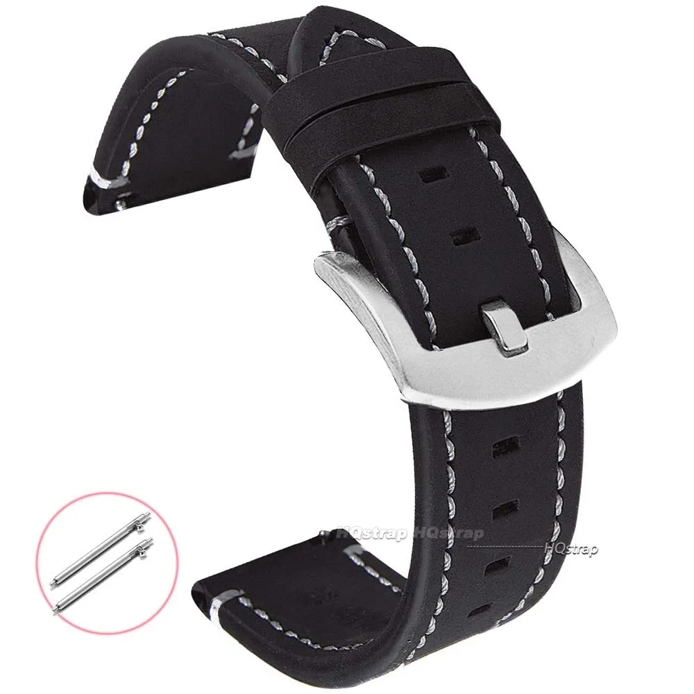 Vintage-Style Leather Quick Release Watch Strap | Premium Replacement Band