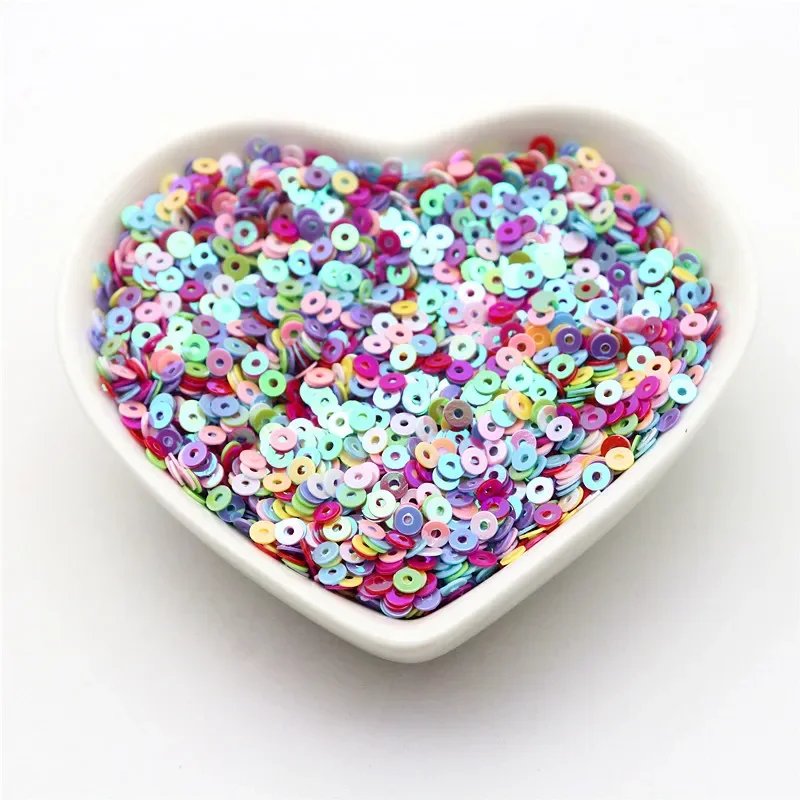 Sequins for crafts 10g solid color flat round Pvc clothing shoes accessories DIY hand-embroidered 3mm 4mm 5mm 6mm