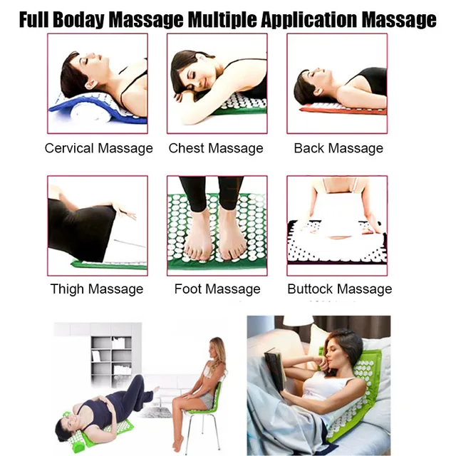 Back Pain Pad Small Massage Pad Square Pad Multifunctional Home Travel Yoga Pad Deep Massage for Body Position Decompression 3