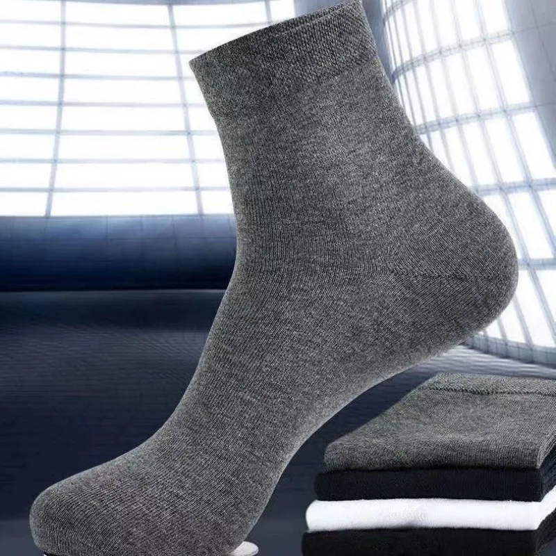 Cotton socks 10 Pairs Men's New Style Business Socks Soft Breathable Summer Winter for Male Plus Size (6.5-14)